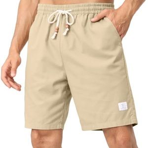 Men’s Linen Casual Shorts (Khaki)